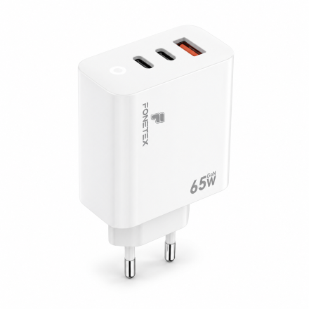 FoneTex 65W GaN oplader — wit