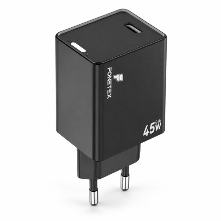 FoneTex 45W GaN oplader — zwart